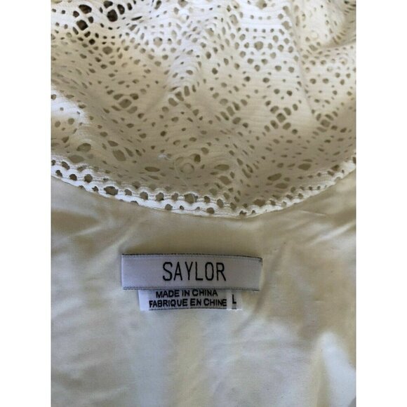Saylor womens White Jasmine Embellished Lace Shift Dress Size M L $297 BL7 - Picture 12 of 12